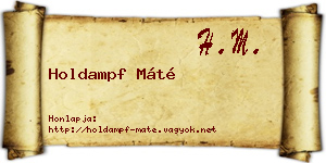 Holdampf Máté névjegykártya
